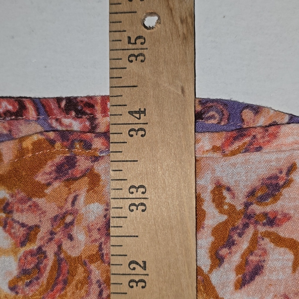 Myra Bag V-Neck A-Line Orange Purple Floral Elastic Waist Dress Womens Size L - Picture 14 of 16
